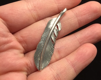 12x49mm Japan Takahashi Goro Feather Retro Sterling 925 Silver Feather DIY Jewelry Marking Design for Necklace Earrings Fashion Pendant