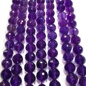 Natural Amethyst Fine Cut Faceted Round beads Energy Gemstone Loose Beads DIY Jewelry Making Design for Bracelet AAA Quality 6mm 8mm 10mm image 7