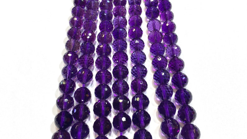 Natural Amethyst Fine Cut Faceted Round beads Energy Gemstone Loose Beads DIY Jewelry Making Design for Bracelet AAA Quality 6mm 8mm 10mm image 7