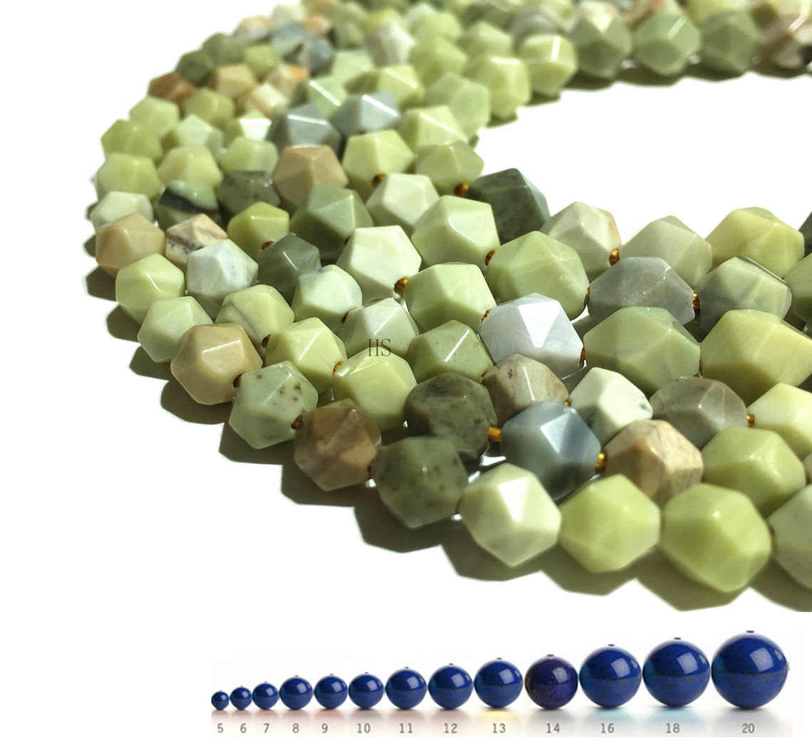 Natural Green Tree Jasper Agate Faceted Nugget Healing Etsy