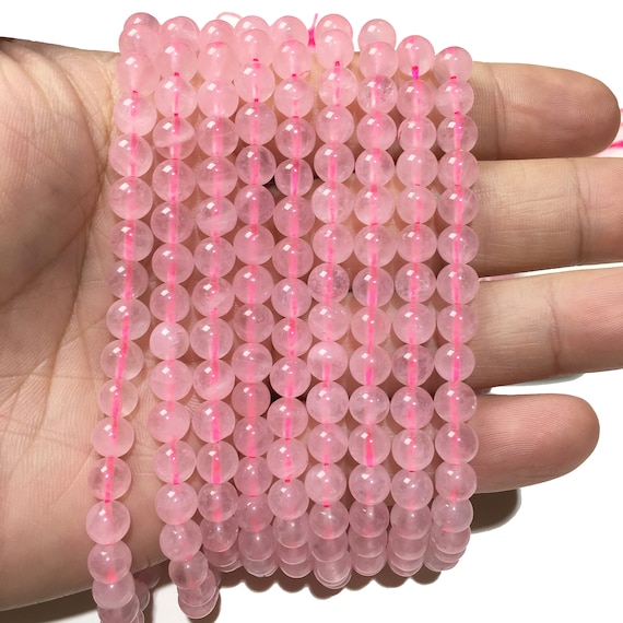 8mm 10mm 12mm Round Faceted Rose Quartzs Stone Beads Natural Stone Beads  DIY Loose Beads For Jewelry Making Strand 15 Wholesale