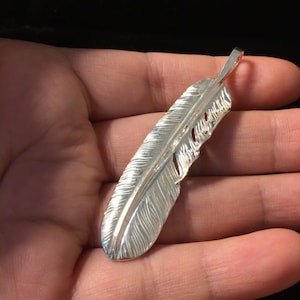 Japan Takahashi Goro 1 Left Feather Silver 66x14mm 925 Sterling Feather DIY Jewelry Marking Design for Necklace Fashion Pendant Earrings