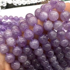 Natural Purple Jade Bead Healing Energy Gemstone Loose Beads DIY Jewelry Making Design for Bracelet Necklace AAAAA Quality 6mm 8mm 10mm 12mm image 6