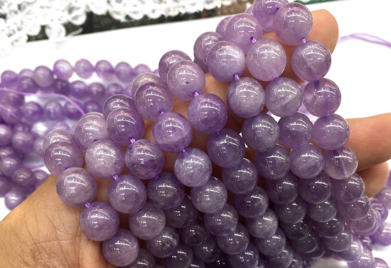 Natural Purple Jade Bead Healing Energy Gemstone Loose Beads DIY Jewelry Making Design for Bracelet Necklace AAAAA Quality 6mm 8mm 10mm 12mm image 6