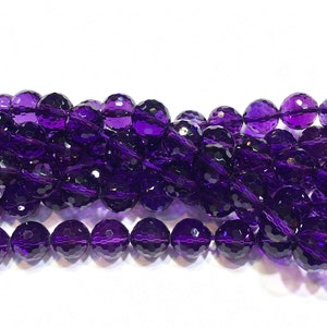 Natural Amethyst Fine Cut Faceted Round beads Energy Gemstone Loose Beads DIY Jewelry Making Design for Bracelet AAA Quality 6mm 8mm 10mm image 8