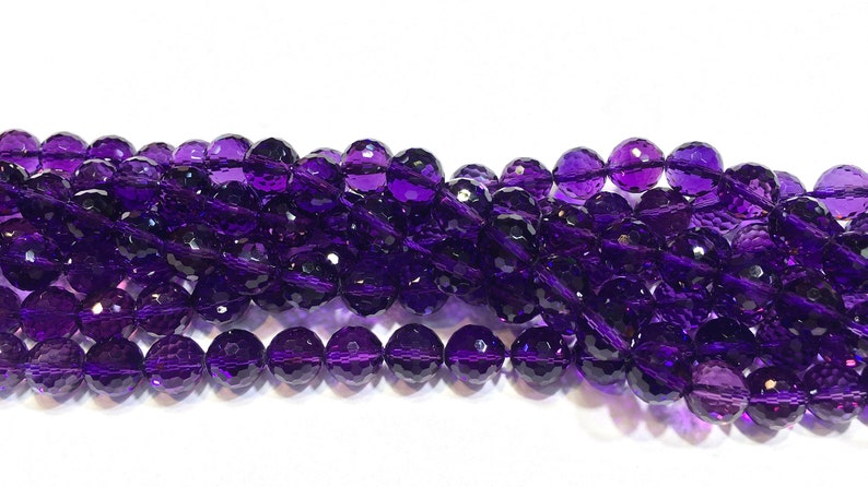 Natural Amethyst Fine Cut Faceted Round beads Energy Gemstone Loose Beads DIY Jewelry Making Design for Bracelet AAA Quality 6mm 8mm 10mm image 8