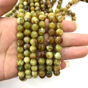 Ryska gröna serpentinrunda pärlor läkande ädelsten lösa pärlor DIY smyckestillverkning för armband halsband AAA-kvalitet 6 mm 8 mm 10 mm 12 m