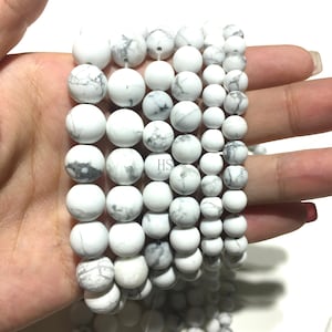 Natural Howlita Jaspe mate Cuentas redondas Energía Piedras preciosas Cuentas sueltas DIY Joyería Fabricación Diseño para pulsera Calidad AAA 4mm 6mm 8mm 10mm
