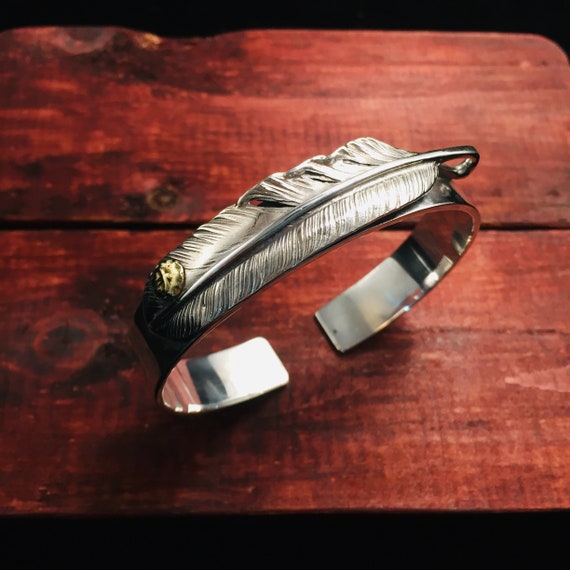 Japan Takahashi Goro Feather Silver Bangle Bracelet Diameter