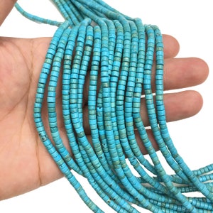 Natural Blue Turquoise HeiShi Shape Beads Healing Energy Gemstone Loose Beads DIY Jewelry Making Design for Bracelet AAA Quality 2X4MM