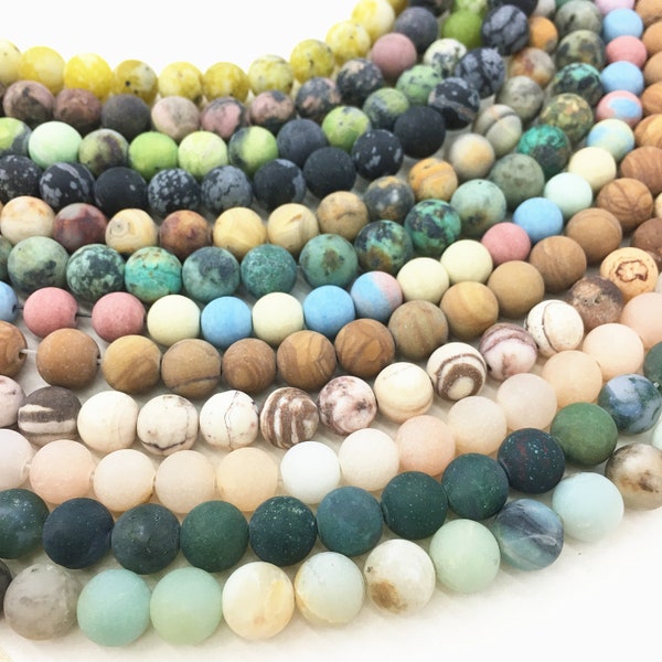 Natural Matte Round Beads Healing Energy Gemstone Loose Beads DIY Jewelry Making Design for Bracelet Necklace AAA Quality 4mm 6mm 8mm 10mm