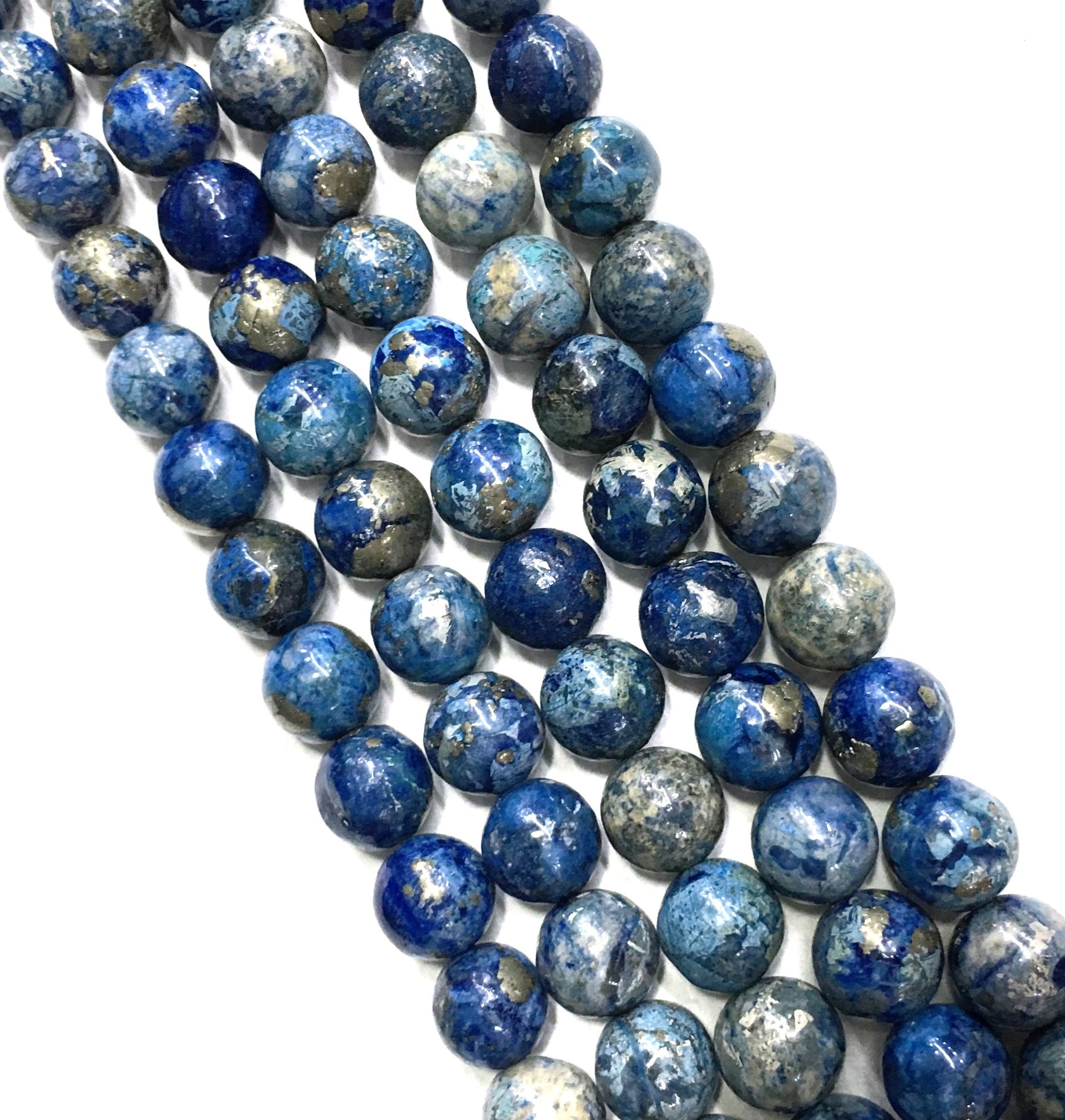 Natural Blue Imperial & Sediment Jasper Round Bead Healing Etsy