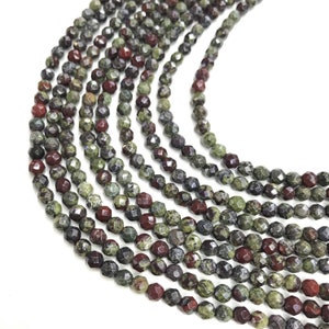 Natural Dragon Blood Jasper Round Beads Healing Energy Gemstone Loose Beads DIY Jewelry Making Design for Bracelet 4mm AAA Quality 16inch