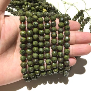 Natural Green Pyrite Micro Faceted bead Healing Energy Gemstone Loose Bead DIY Jewelry Making for Bracelet Necklace AAA Quality 6mm 8mm 10mm