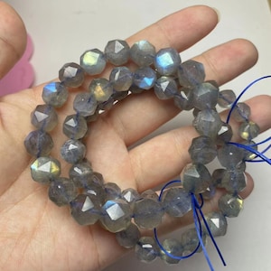 Natürliche Labradorit Armband Runde Perle Energie Edelstein Armband für Schmuckherstellung Mode-Design AAAAA Beste Qualität 7.5inch