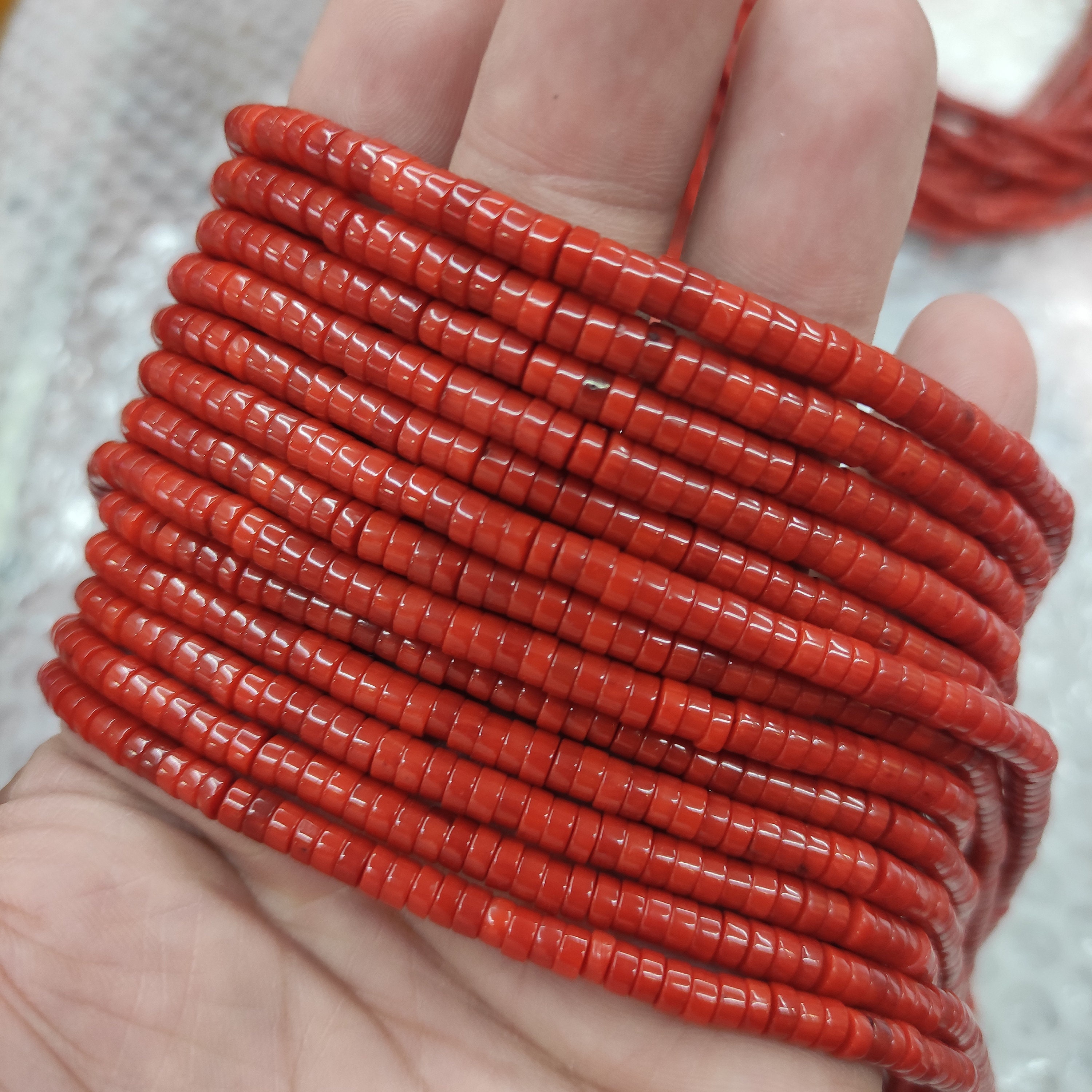2X5MM Red Coral Beads Etsy