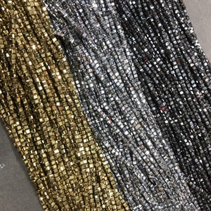 2.5x2.5mm Ematite naturale Cubo Perline Distanziatore Pietra Energia curativa Pietra preziosa Perline sciolte Creazione di gioielli fai da te Design per braccialetto Qualità AAA