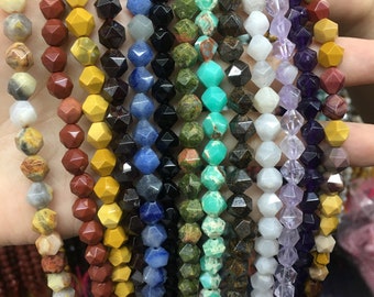 Natural Star or 64 Cutting Faceted beads Healing Energy Gemstone Loose Beads DIY Jewelry Making Bracelet Necklace AAA Quality 6mm 8mm 10mm