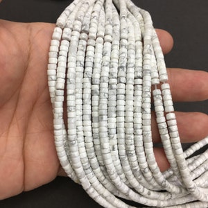 Natural White Howlite HeiShi Shape Beads Healing Energy Gemstone Loose Beads DIY Jewelry Making Design for Bracelet AAA Quality 2X4MM
