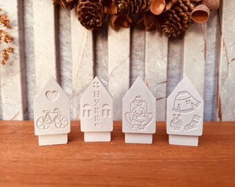 Silikon - Gießform - Klötzchenhäuser - Hygge - Klötzchen - Häuserkranz -