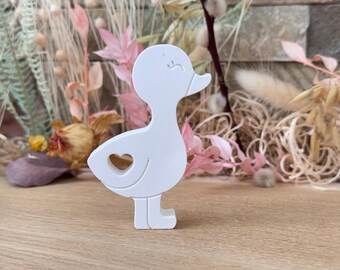 Silikon - Gießform - kleine Gans mit Herz   - Ostern  -