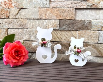 Silikon - Giessform - Katze 4 mit Herz -
