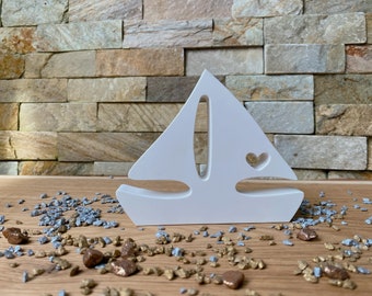 Silikon - Giessform - Segelboot 2 mit Herz -