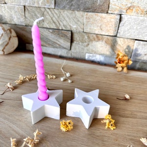 Silikon - Gießform - kleiner Stern Baumstabkerzenhalter - Geburtstagskerze -