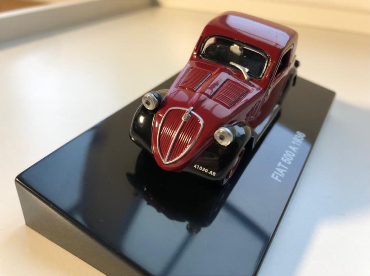 ミニカー FIAT500 1936 1936 Fiat 500 A Diecast Model Car - Scale 1/43 - Red