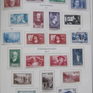 Collezione di francobolli francesi 1853-1940 - Vari temi/Lotto misto - 380 pezzi - Carta per album Leuchtturm - Vintage