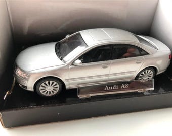 Cararama Audi A8 Second Gen D3/4E Diecast Model Car - Scale 1/43 - Silver - Diecast Metal Collectors Model - Original Box - Vintage