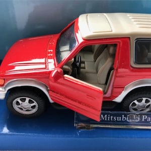 Cararama Mitsubishi Pajero Diecast Model Car - Scale 1/43 - Red - Diecast Metal Collectors Model - Original Box - Vintage