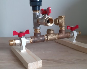 1/2'' DN15 Hydraulic Ram Water Pump Full Assembly Or Kit Steel and Brass with PVC Tank - SWING Valve with Drain Valve