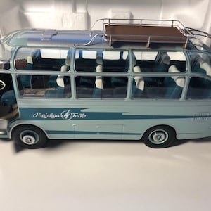 Schuco Setra S6 Diecast Model Car/Bus - Scale 1/18 - Blue/Green - Diecast Metal Collectors Model - Original Box - Vintage