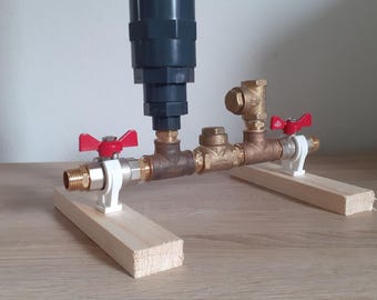 Zestaw kompletnej pompy wodnej z siłownikiem hydraulicznym 1/2'' DN15 ze stali i mosiądzu ze zbiornikiem z PVC - zawór wahadłowy