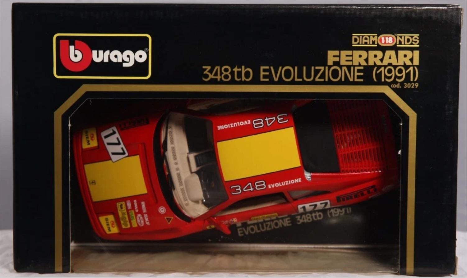 Bburago 1991 Ferrari 348tb Evoluzione Diecast Model Car - Scale 1