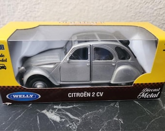 Franklin Mint 1951 Citroen 2CV Silver 1:24 Scale Diecast Model Car