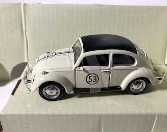 Schuco Volkswagen VW Beetle Kafer Rally Diecast Model Car - Scale 1/43 - White - Diecast Metal Collectors Model - Original Box - Vintage