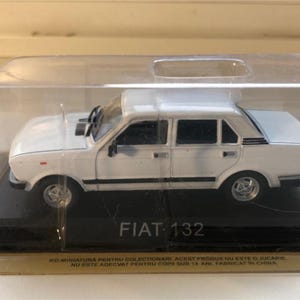 1972 Fiat 132 Classic Diecast Model Car - Scale 1/43 - White - Diecast Metal Collectors Model - Original Box - Vintage