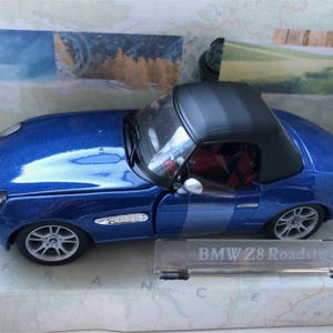 Cararama BMW Z8 Roadster conversível em miniatura - Escala 1/43 - Azul - Modelo de colecionador em metal fundido - Caixa original - Vintage