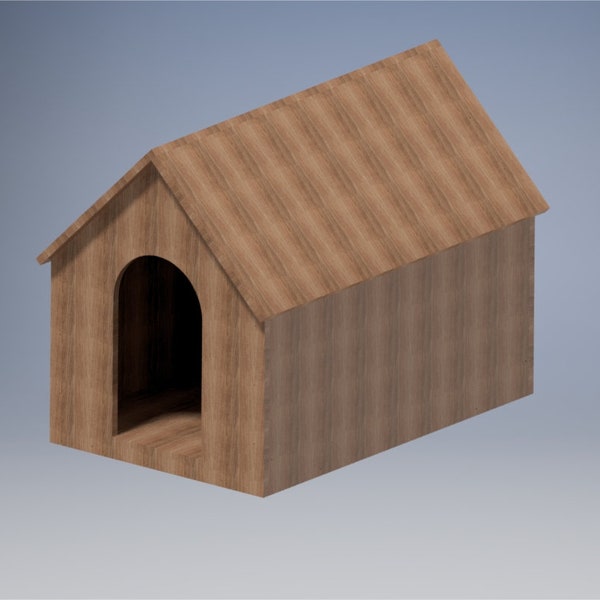 Simple DIY Medium Sized Dog House 1414x2200x1645mm - Wood Detailed Blueprints Plans Construction Manual .pdf + .dxf Files ISO Metric