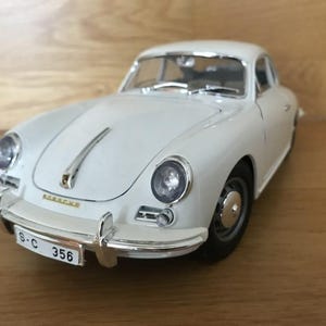Bburago Porsche 356B (1961) Diecast Model Car - Maßstab 1/18 - Weiß - Diecast Metal Sammlermodell - Ohne Box - Vintage