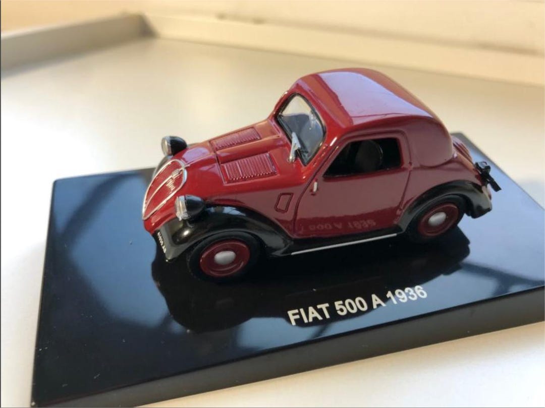ミニカー FIAT500 1936 1936 Fiat 500 A Diecast Model Car - Scale 1/43 - Red