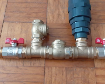 Conjunto completo o kit de bomba de agua de ariete hidráulico de 1'', acero y latón con tanque de PVC