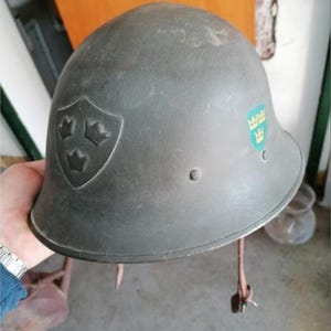 Interwar Period Kingdom of Sweden Swedish Army Helmet - Mod 1921 - Steel Military Helmet 1920s - Original Vintage Collectible - RARE