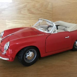 Bburago Porsche 356B Cabriolet (1961) Diecast Model Car - Maßstab 1/18 - Rot - Diecast Metal Sammlermodell - Ohne Box - Vintage