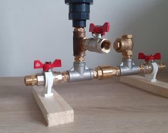 1/2'' DN15 Hydraulic Ram Water Pump Full Assembly Or Kit Steel and Brass with PVC Tank - Higher Pressure with Spring Valve with Drain Valve