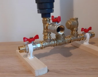 3/4'' DN20 Hydraulic Ram Water Pump Full Assembly Or Kit Steel and Brass with PVC Tank - SWING Valve with Drain Valve for Tank