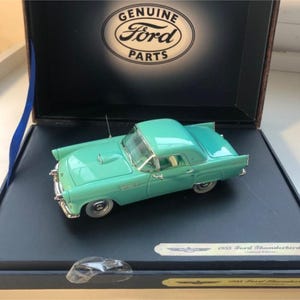 Genuine Ford Parts 1955 Ford Thunderbird Model Car Limited Edition - Turquoise - Scale 1/43 - Diecast Metal Model - Original Box - Vintage