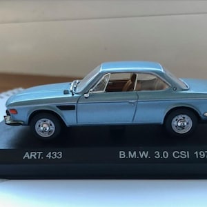 DetailCars 1971 BMW 3.0 CSI Diecast Model Car Art.433 - Scale 1/43 - Blue - Diecast Metal Collectors Model - Original Box - Vintage
